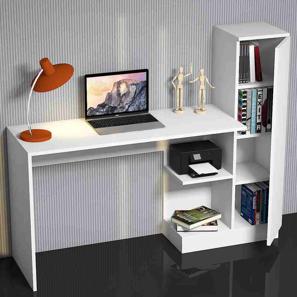  Office furniture- wood desk with storage unit & shelves 150*50*120