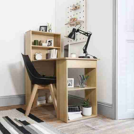 Office furniture- wood desk with side shelve and storage unit 120*50*75
