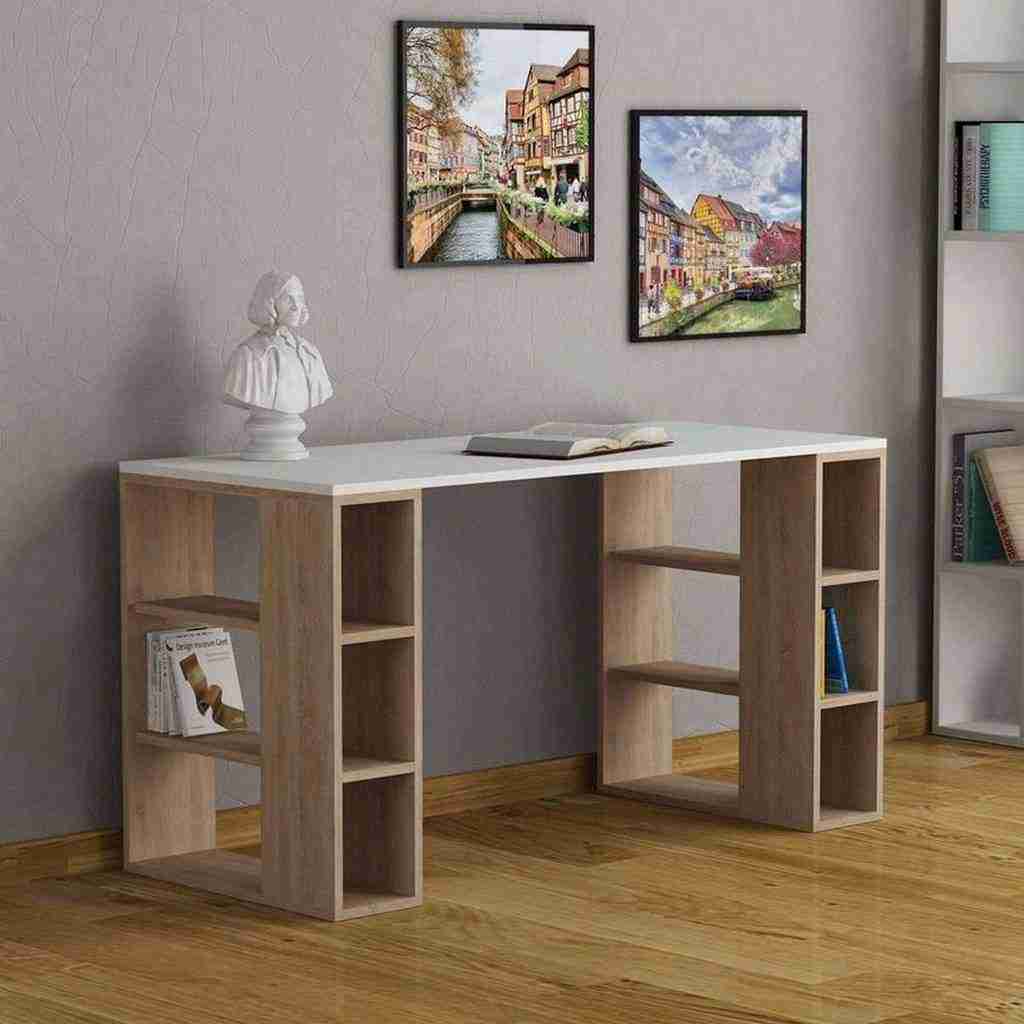 Office furniture- wood desk with side shelves 120*50*75