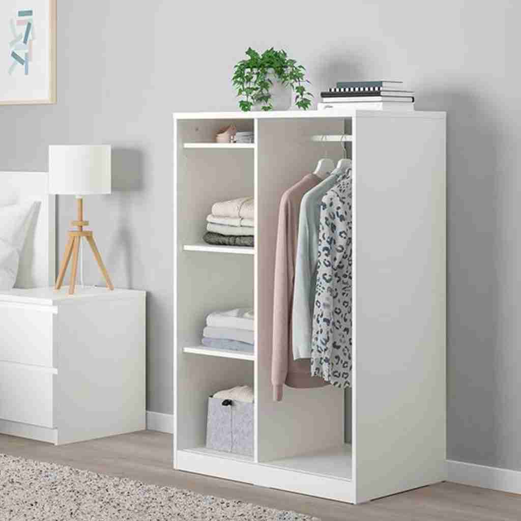 دولاب خشب أبيض-Modern open wardrobe closet