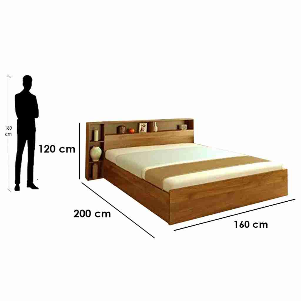 Modern wood bed- سرير خشب تصميم مودرن بني