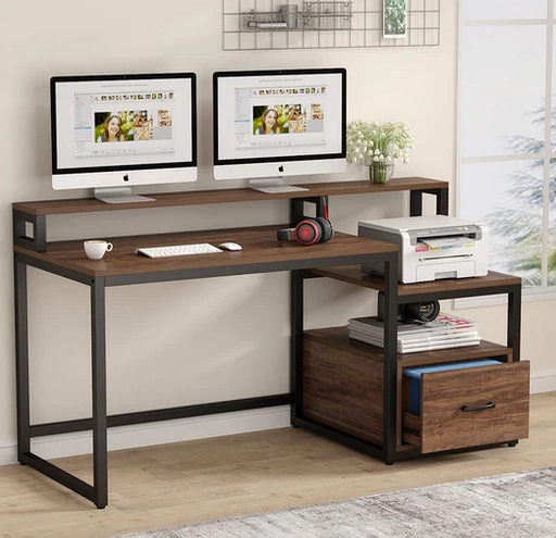 مكتب تصميم مودرن - Modern wood & steel desk