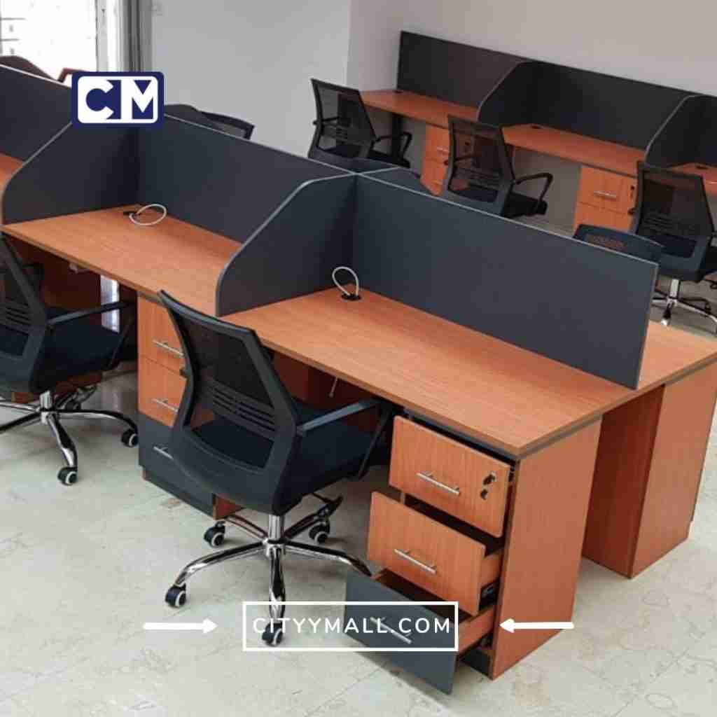4 person wooden modern office furniture staff table