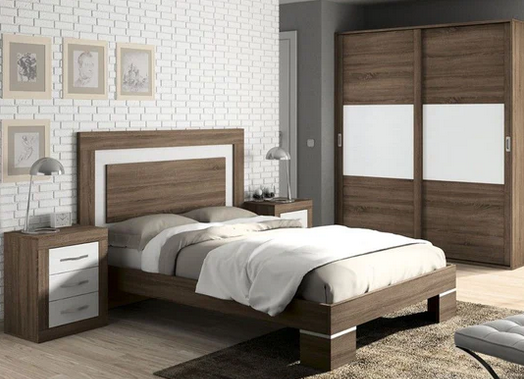غرفة نوم تصميم مودرن - Wood Bed Room